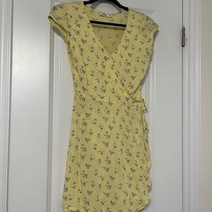Hollister Buttery Yellow Floral Mini Dress